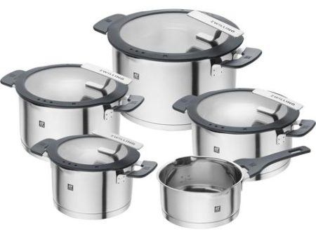 Zwilling Simplify 5 Pc Cookware Set - 16 Cm Saucepan No Lid, 20 Cm Stew Pot, 16 Cm, 20 Cm, 24 Cm Stock Pot For Sale