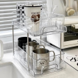 2 tier transparent pull-out tray organiser For Cheap