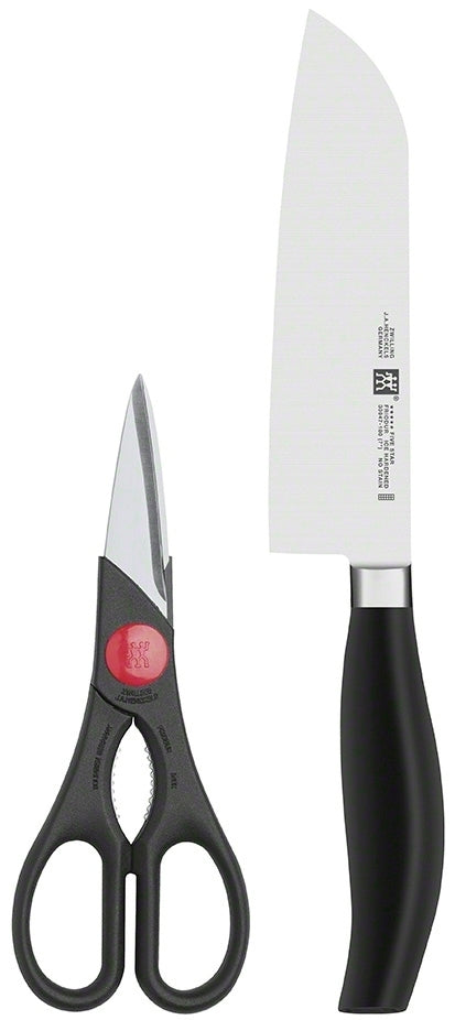 Zwilling Five Star Knife Set, 2 Pieces - Santoku Knife And Multi Purpose Shear Online Sale