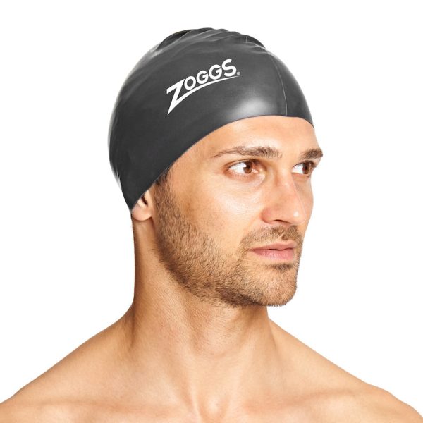 Zoggs Australia One Size Silicone Black Swim Cap Supply