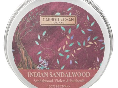 100% Beeswax Mini Tin Candle - # Indian Sandalwood (sandalwood, Violets & Patchouli) - 1pcs For Discount