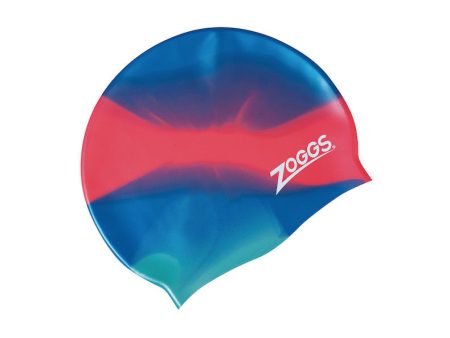 Zoggs Australia Junior Silicone Blue Red Aqua Swim Cap Sale