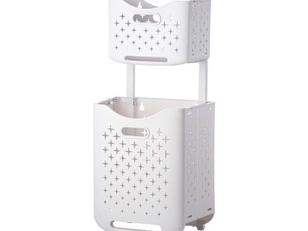 2 tier Foldable Laundry Basket For Sale