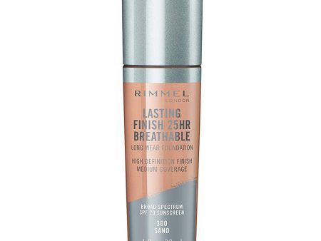 RIMMEL - Lasting Finish Breathable Foundation, Sand - 1 fl. oz. (30 ml) Supply