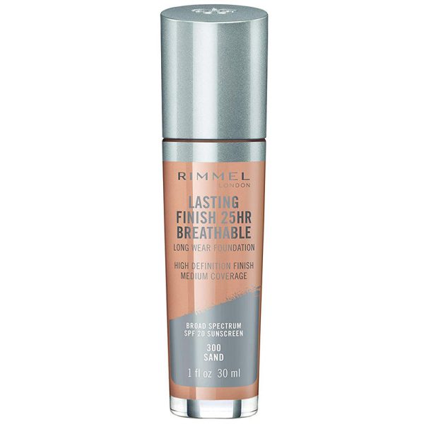 RIMMEL - Lasting Finish Breathable Foundation, Sand - 1 fl. oz. (30 ml) Supply