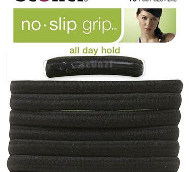 SCUNCI - Elastic No-Slip Ponytail Holders Black - 10 Pack Discount