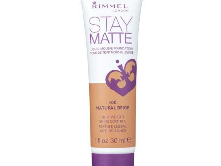 RIMMEL - Stay Matte Liquid Mousse Foundation, Natural Beige - 1 fl. oz. (30 ml) For Sale